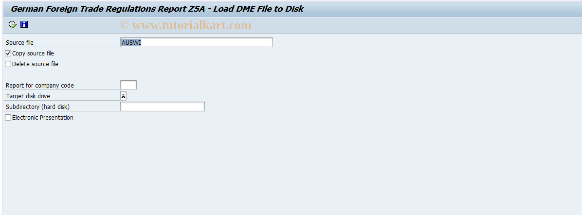 SAP TCode F.0A - G/L: FTR Report on Disk