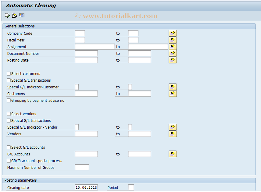 SAP TCode F.13 - Automatic Clearing without Currency