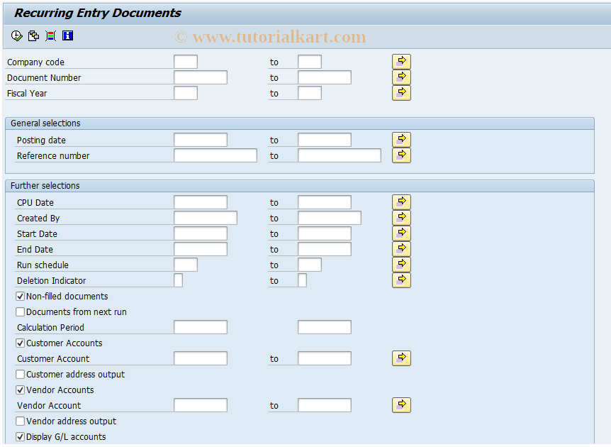SAP TCode F.15 - ABAP/4 Report: List Recurr.Entries