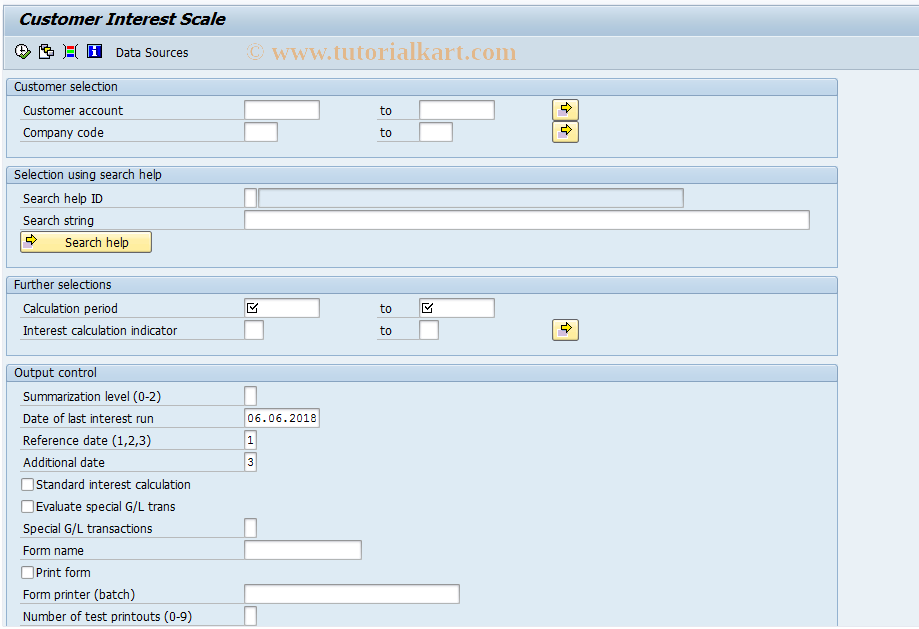 SAP TCode F.26 - A/R: Balance Interest Calculation
