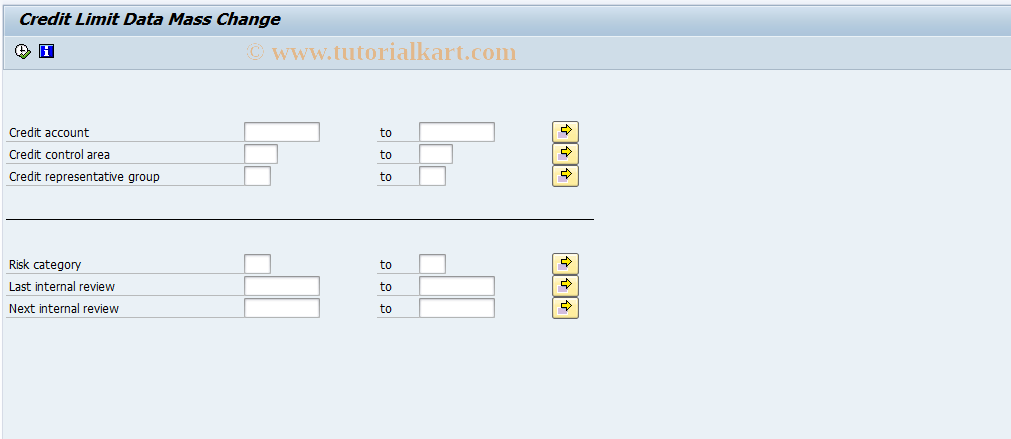 SAP TCode F.34 - Credit Management - Mass Change