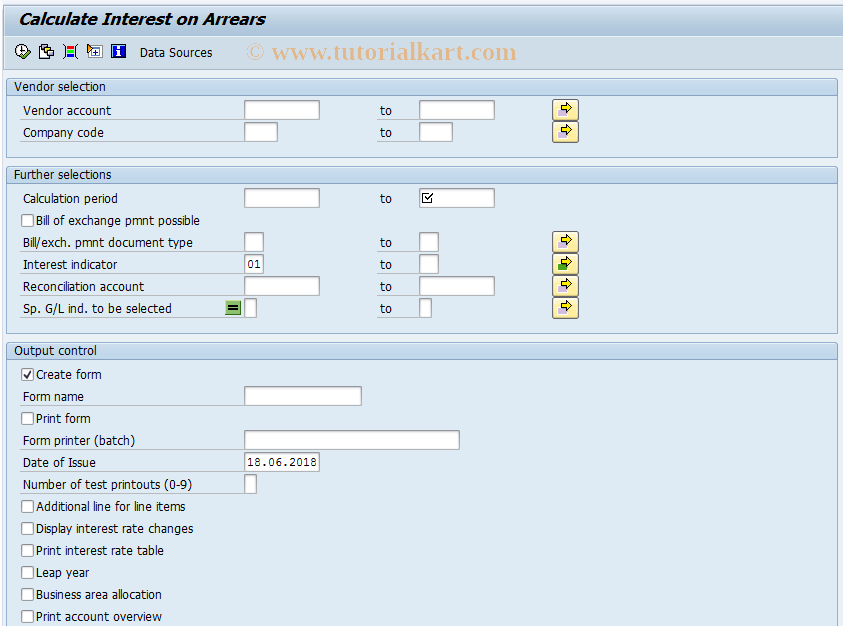 SAP TCode F.4C - Calc.vend.int.on arr.: with o postings