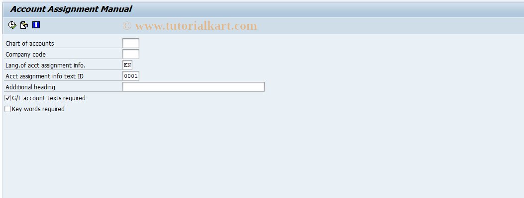 SAP TCode F.53 - G/L: Account Assignment Manual