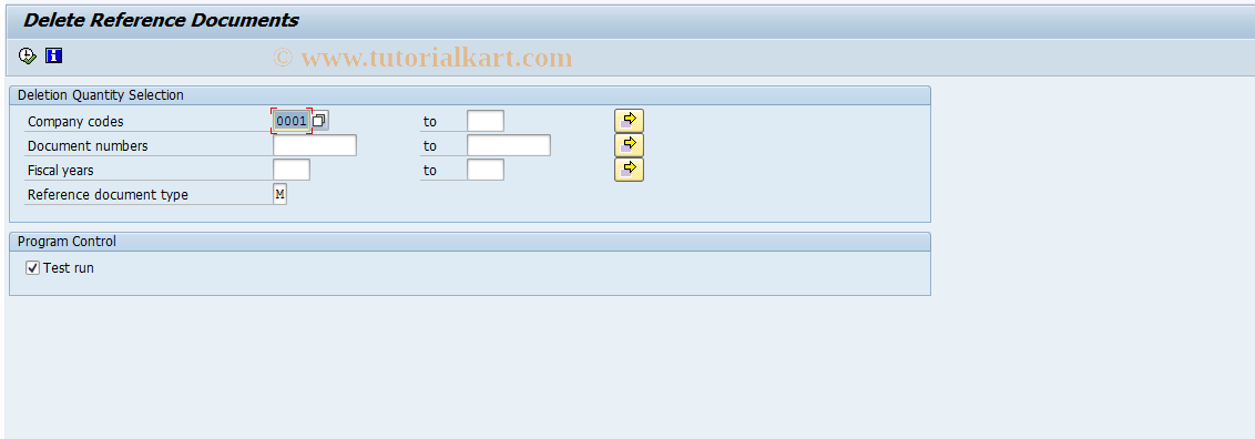 SAP TCode F.57 - G/L: Delete Sample Documents