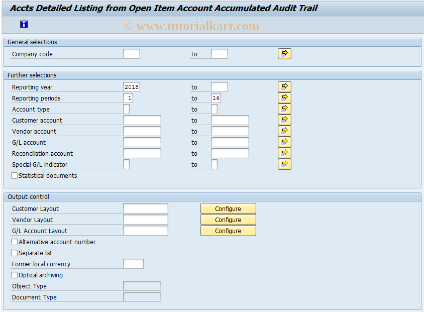 SAP TCode F.5C - Accum.OI Audit Trail: Display Extr.