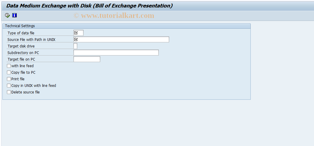 SAP TCode F.71 - DME with Disk: B/Excha. Presentation