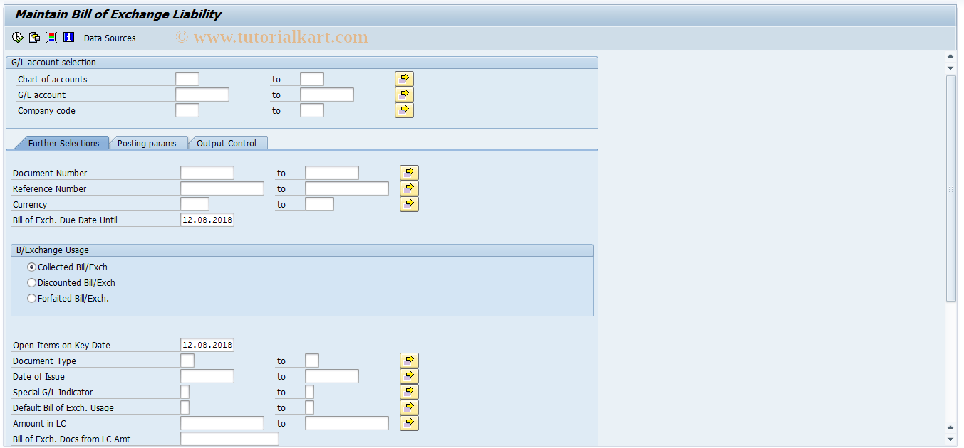 SAP TCode F.93 - Maintain Bill Liability and Rem.Risk