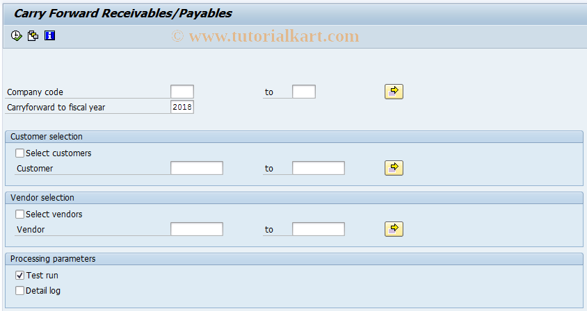 SAP TCode F010 - ABAP/4 Reporting: Fiscal Year Change