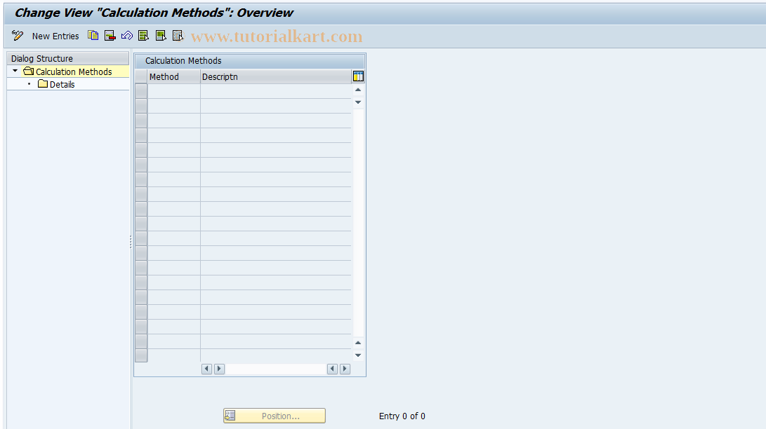 SAP TCode F107_PROVMETH - FI Provision Calculation Methods