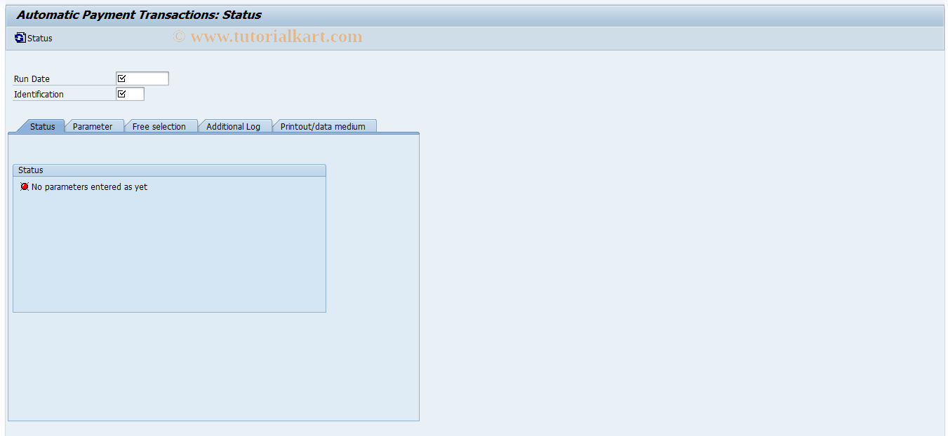 SAP TCode F110 - Parameters for Automatic Payment