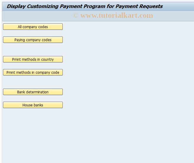 SAP TCode F11CS - Config.TR Display Payment Program