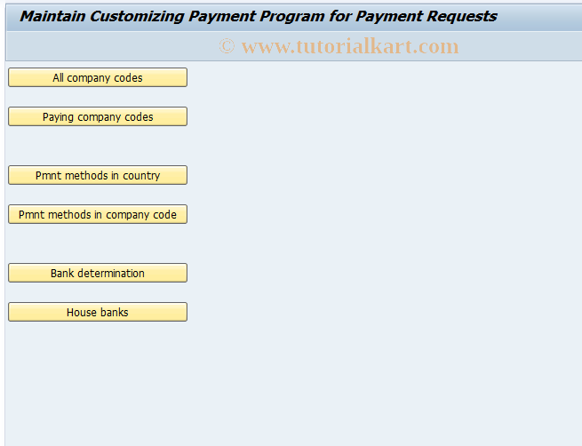 SAP TCode F11CU - Config.TR Maintain Payment Program