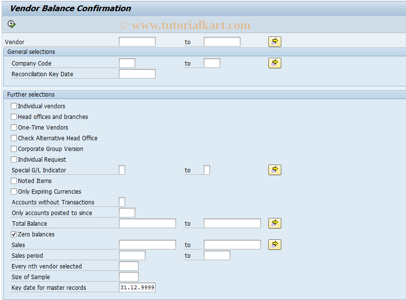 SAP TCode F18P - Bal. Confirmation (Vendor) as PDF