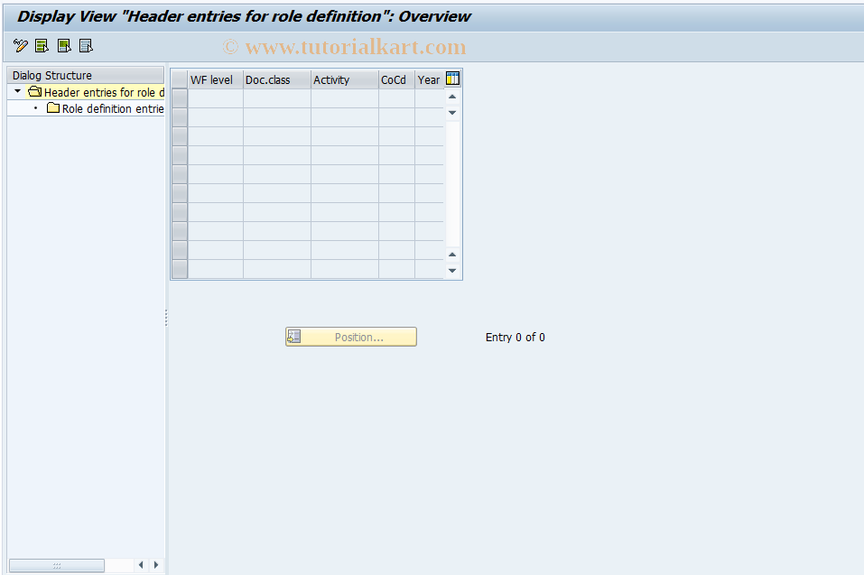 SAP TCode F8+0 - Display FI Main Role Definition