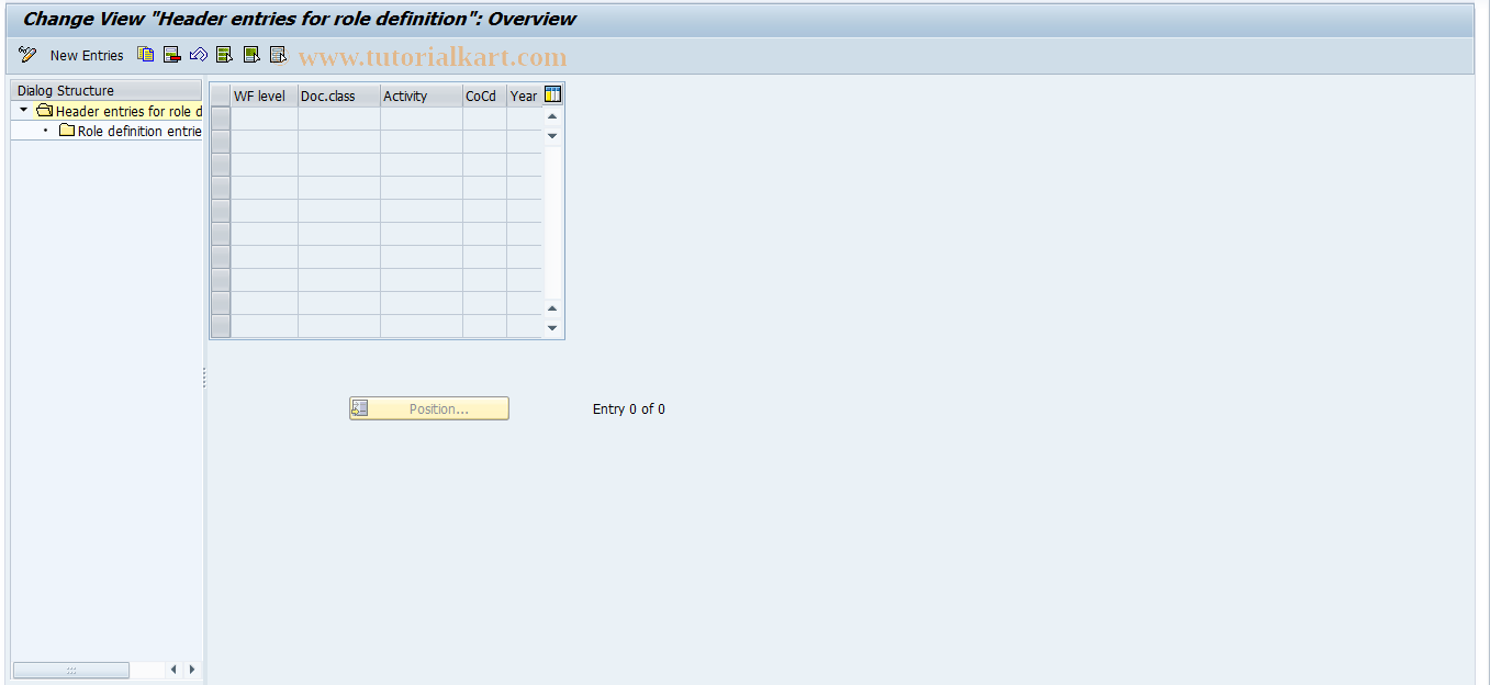 SAP TCode F8+1 - Maintain FI Main Role Definition