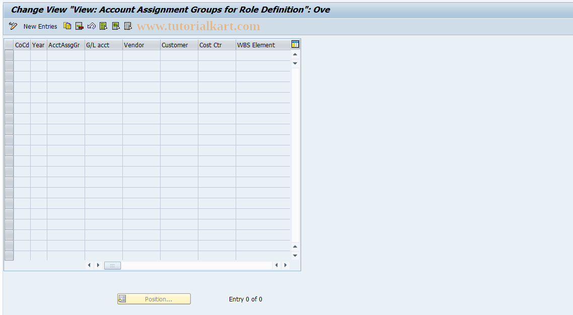 maintain account assignment category tcode