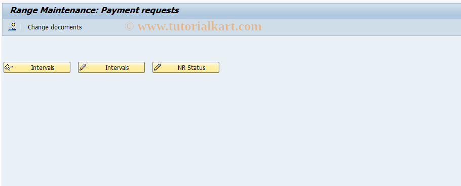 SAP TCode F810 - Number Ranges Payment Request