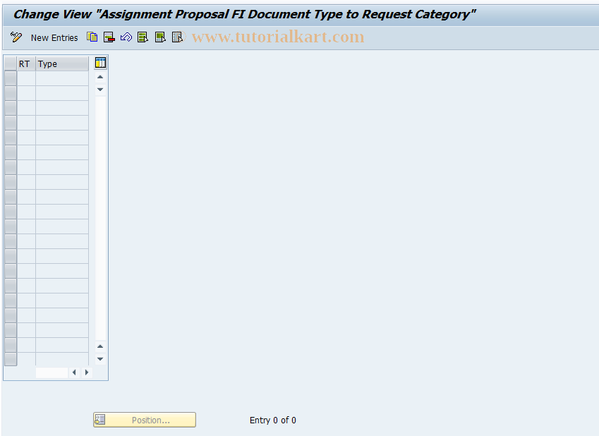 SAP TCode F821 - Default Document Type for Request Type