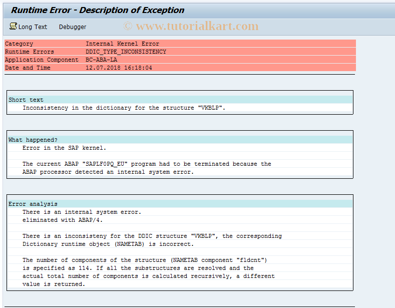 SAP TCode F833 - Display Recovery Request