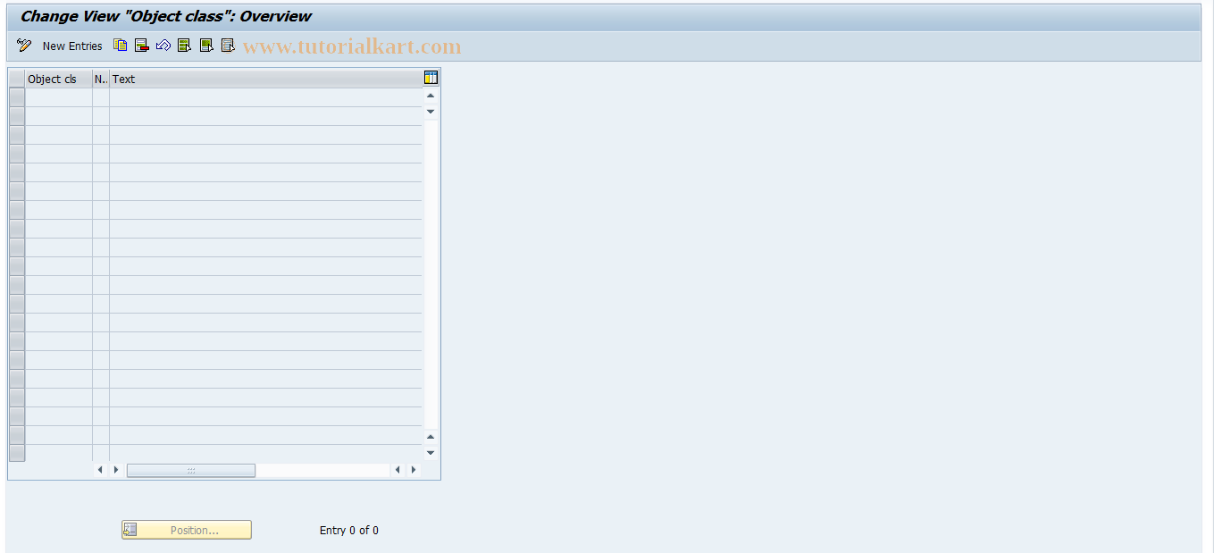 SAP TCode F843 - Object Classes