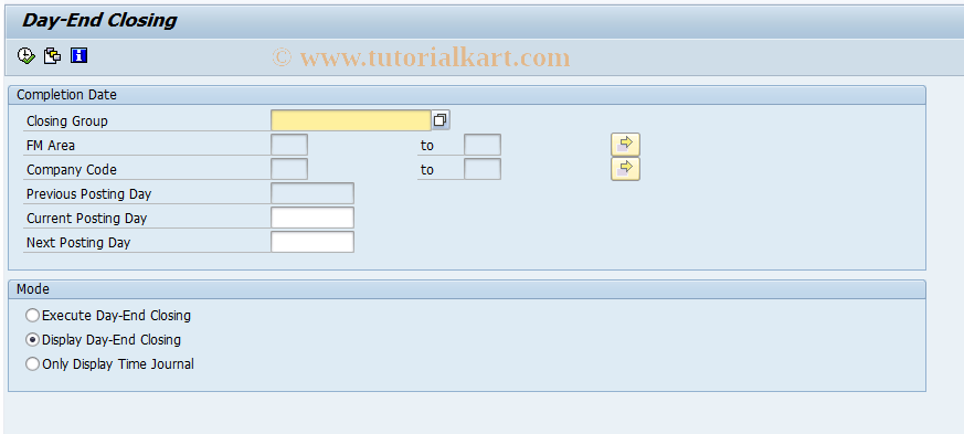 SAP TCode F845 - Close Posting Day