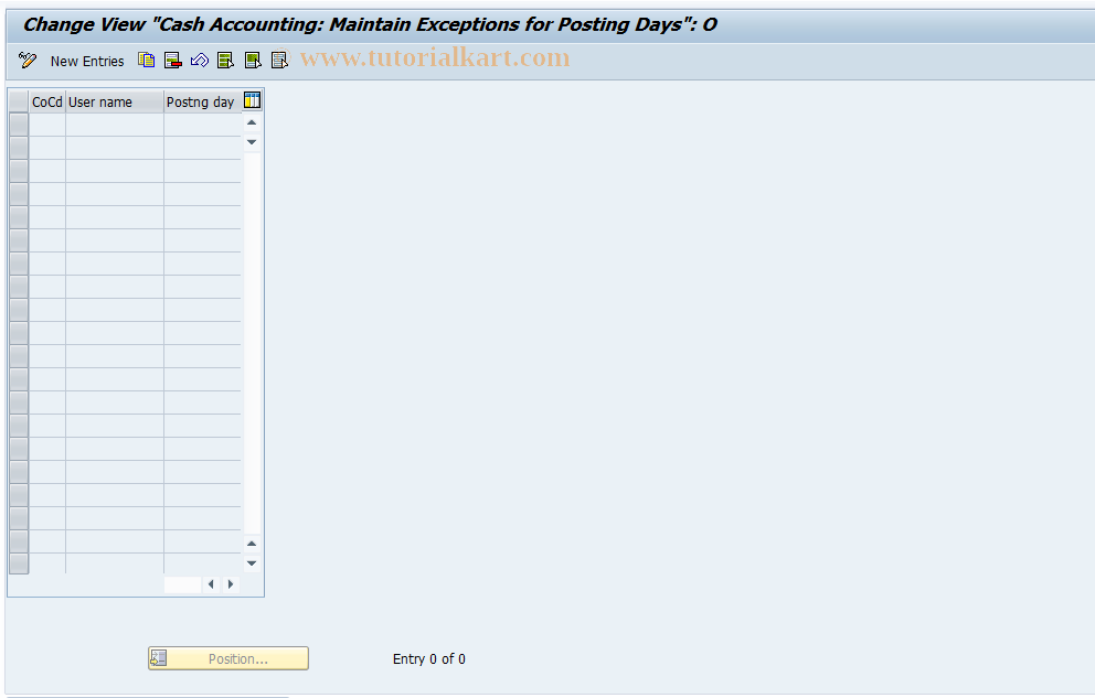 SAP TCode F847 - Define Permitted Posting Days