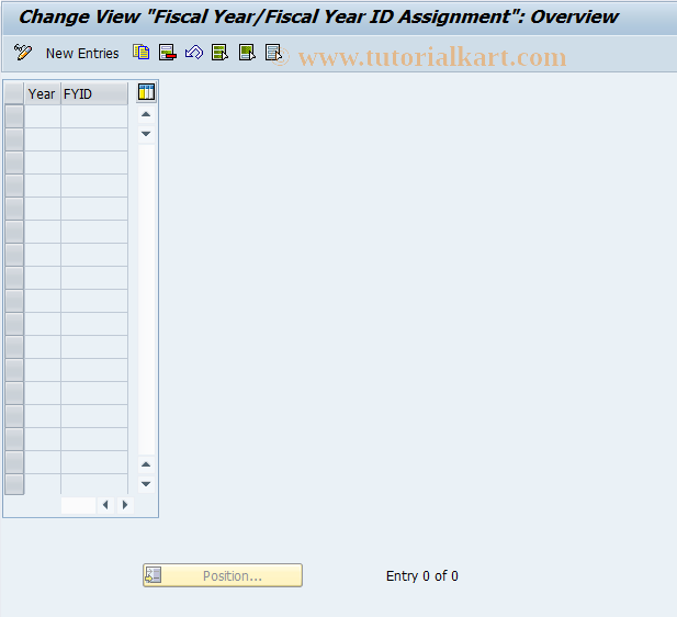 SAP TCode F852 - Assign Fiscal Year Identification FM