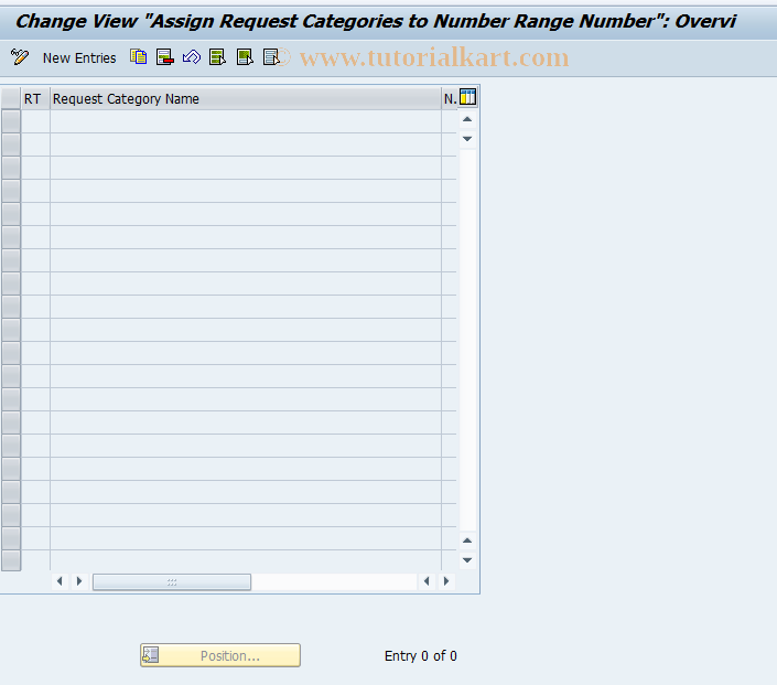 SAP TCode F859 - Assign Request Category to Number Range
