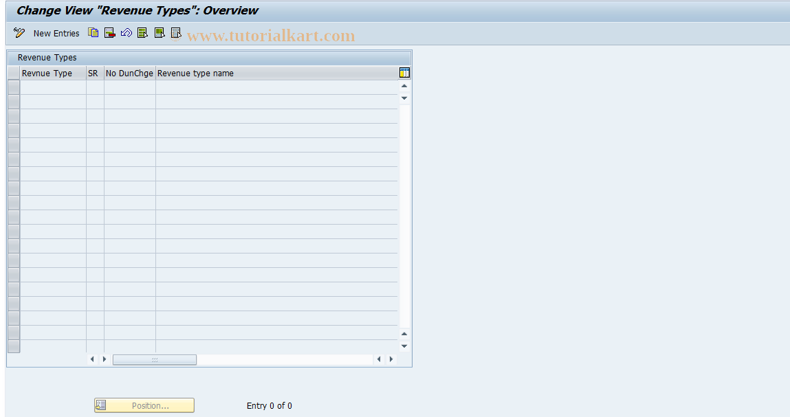 SAP TCode F860 - Revenue Types