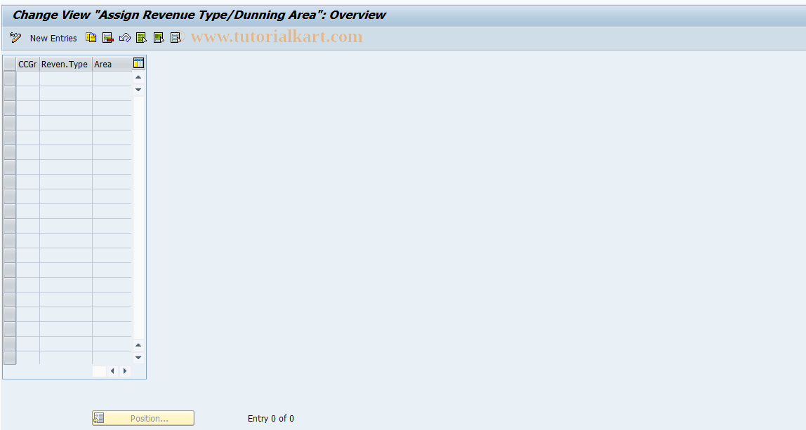 SAP TCode F861 - Revenue Types/Company Code