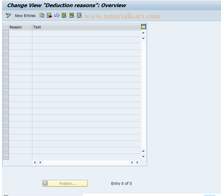 SAP TCode F867 - Deduction reasons