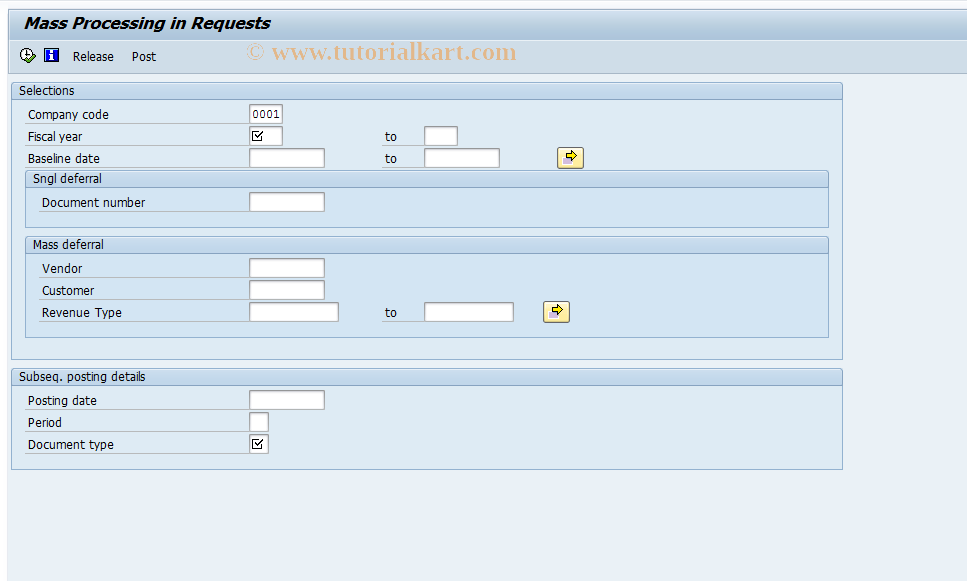 SAP TCode F886 - Defer Acceptance Request