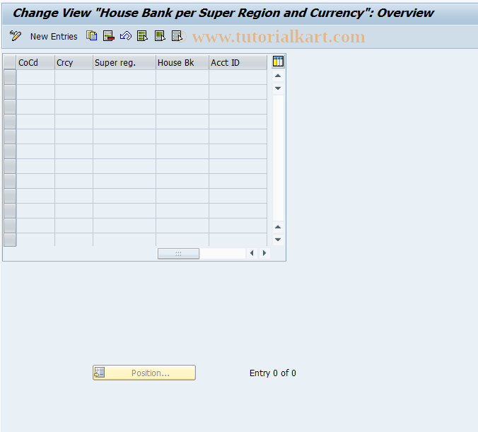 SAP TCode F8B3 - C FI Maintain Table TBKCR