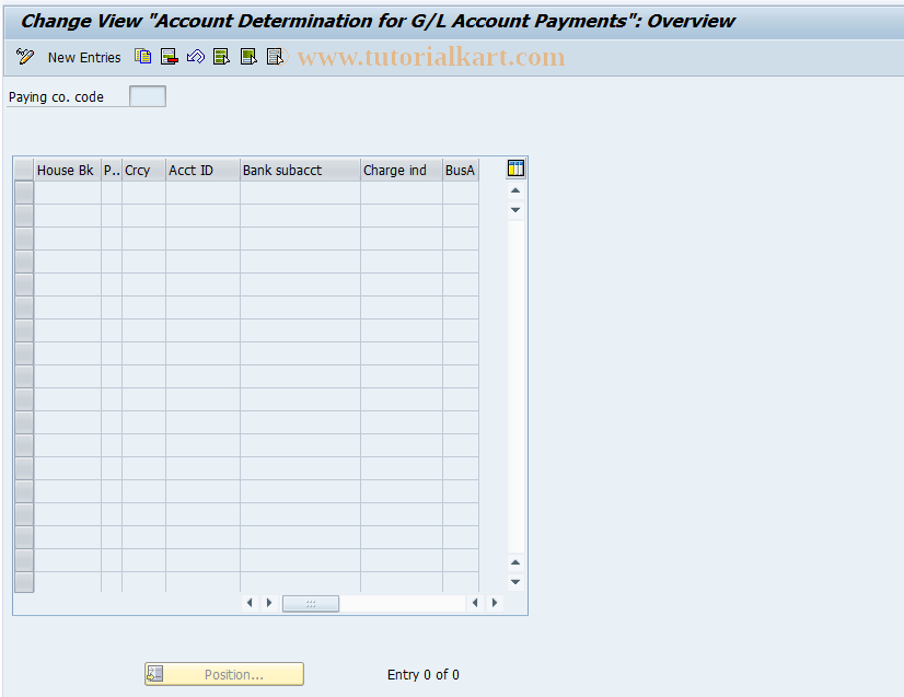 SAP TCode F8BF - C FI Maintain Table T042Y