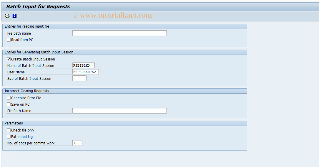 SAP TCode F8BI1 - Create Variant for RFBIBLK0