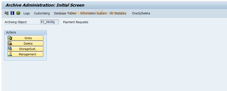 SAP TCode F8BO - Payment request archiving