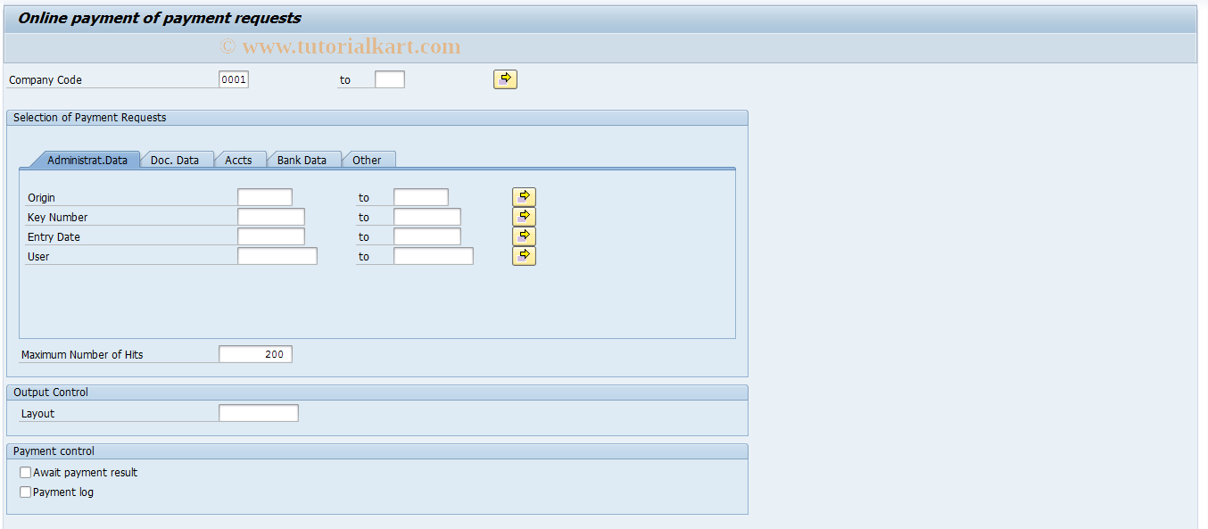 SAP TCode F8BX - Online Payment