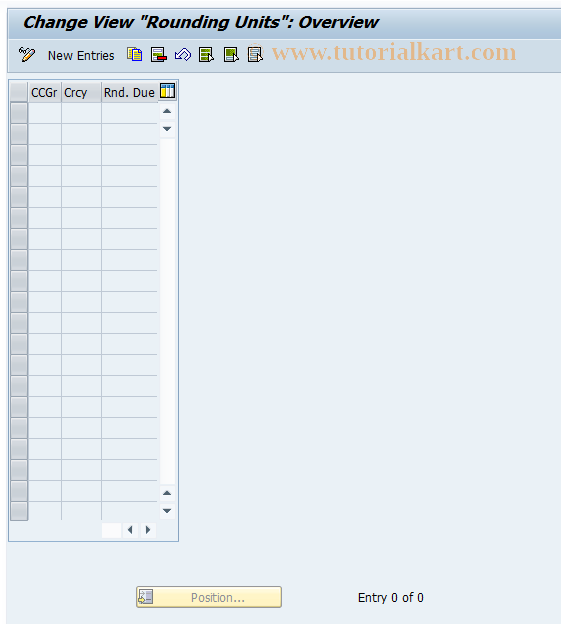 SAP TCode F8O3 - Assignment Rounding Units CoCd Variant 