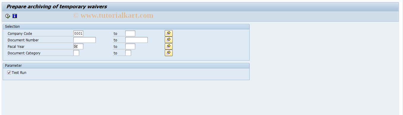 SAP TCode F8O7 - Prepare Archiving of Temp. Waiver