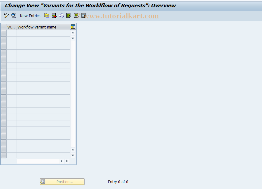 SAP TCode F8O8 - Define Workflow Variant AO