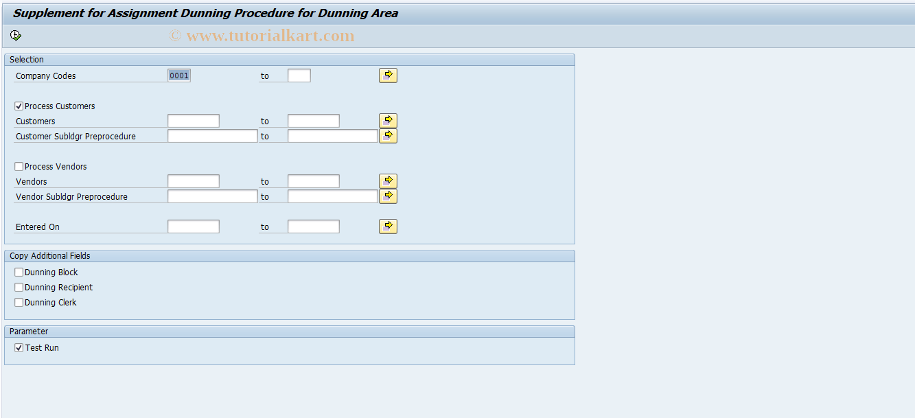 SAP TCode F8P0 - Spplt Dnng Procurement Assgt to Dnng Area