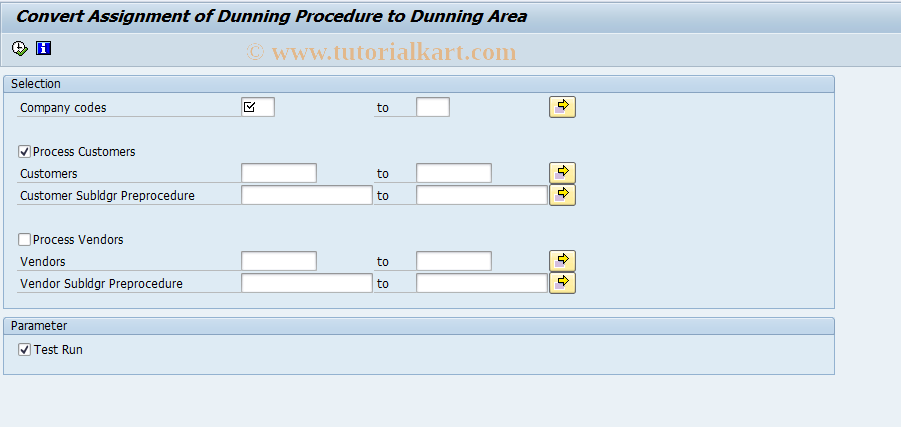 SAP TCode F8P1 - Change Dnng Procurement Asst to Dnng Area