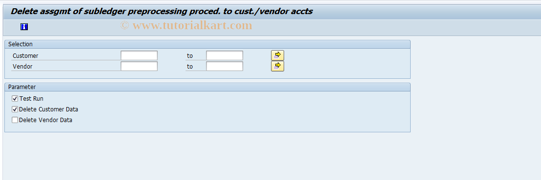 SAP TCode F8P5 - Delete Subldgr Account Preprocessing