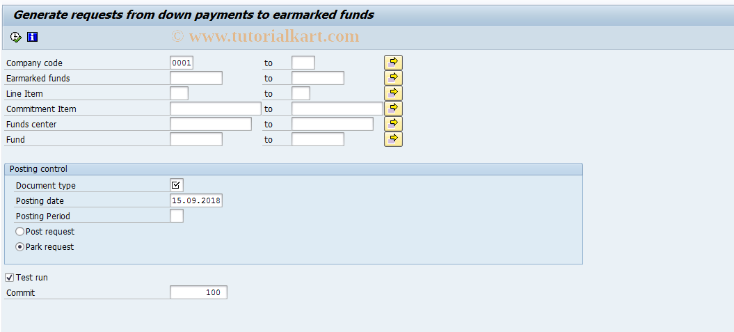 SAP TCode F8Q9 - Requests from Down Payments