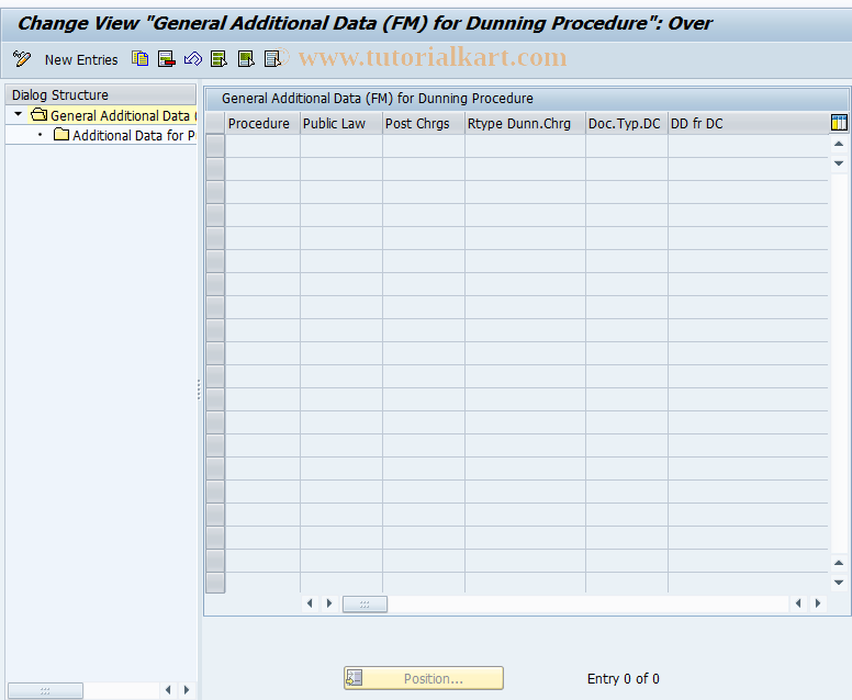 SAP TCode F8R1 - Additional Setting Dunn.Procd.for FM