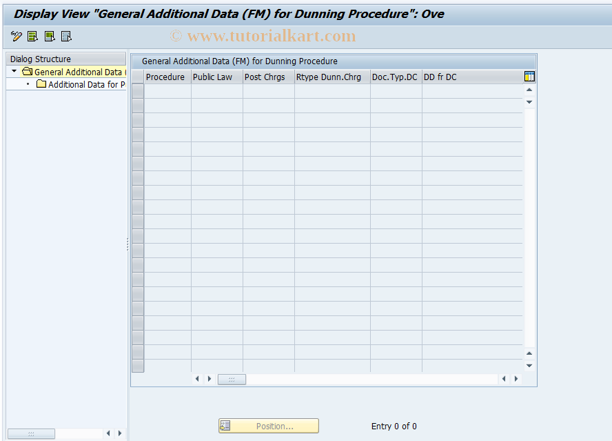 SAP TCode F8R3 - Display Addtl Sttng Dnnn Prd. FM