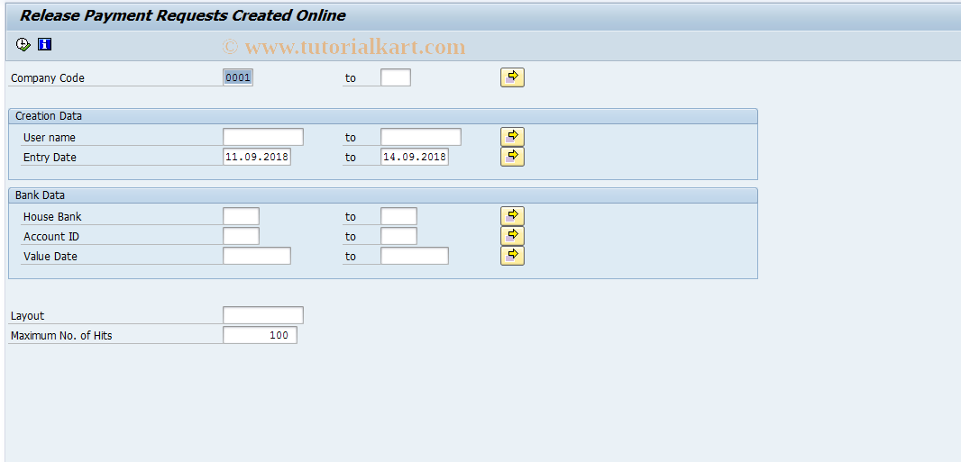 SAP TCode F8REL - Release of Payment Requests