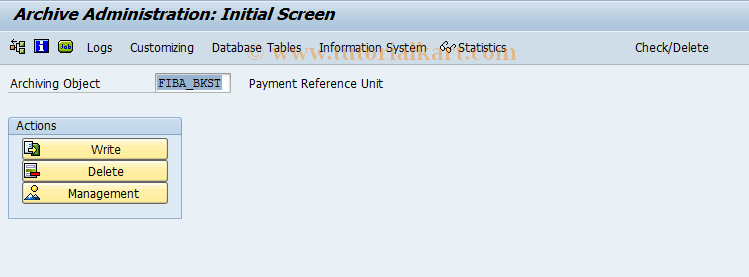 SAP TCode F90ABKST - Archiving Bank Statements