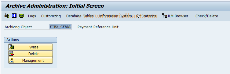 SAP TCode F90ACFBAL - Archiving Balance Carry Forwards