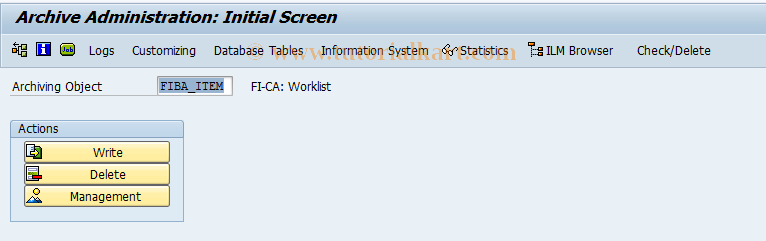 SAP TCode F90AITEM - Archiving Payment Items